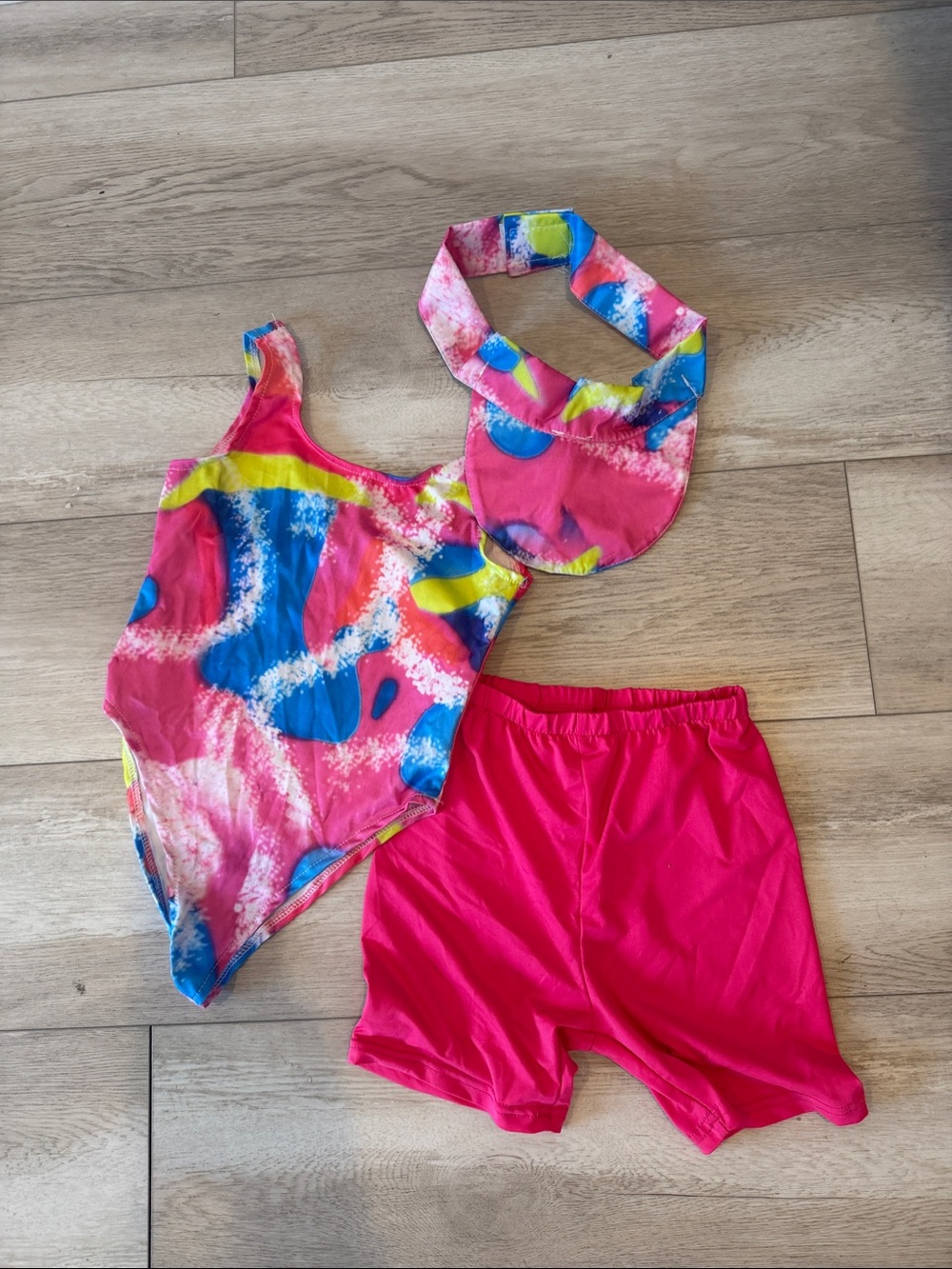 3-piece Malibu Barbie Kids Bright Pink Multicolor rollerskating Costume